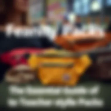 Diverse styles of fanny packs displayed together, highlighting options for teachers