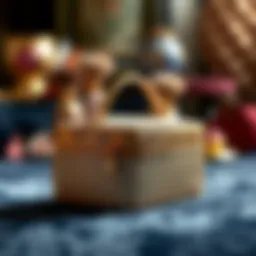 Elegant makeup bag showcasing intricate design elements