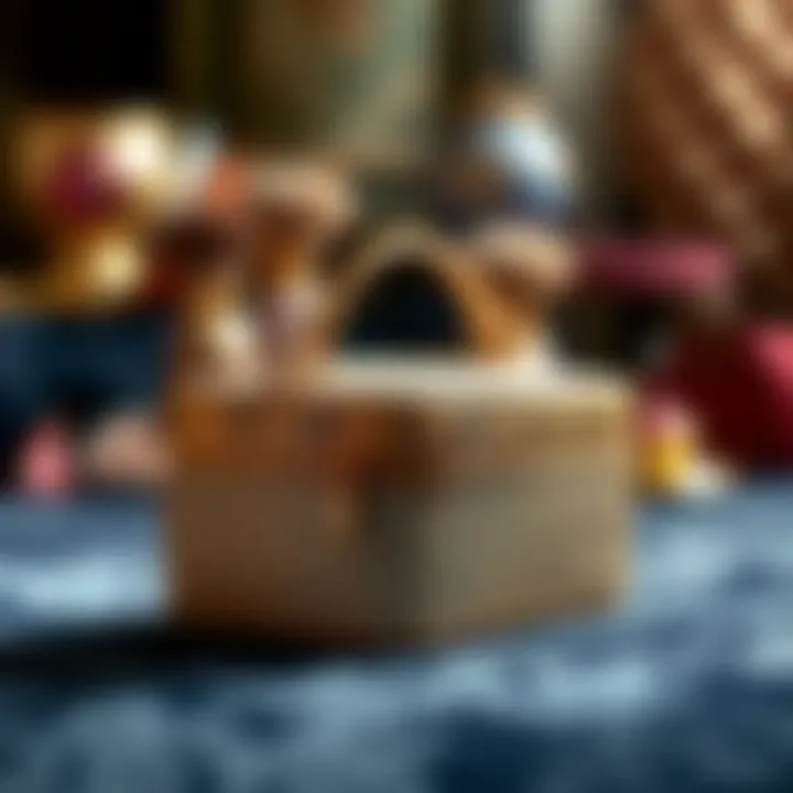 Elegant makeup bag showcasing intricate design elements