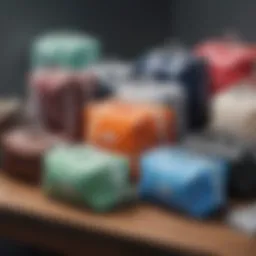 A selection of premium airtight bags for clothing storage arranged on a table