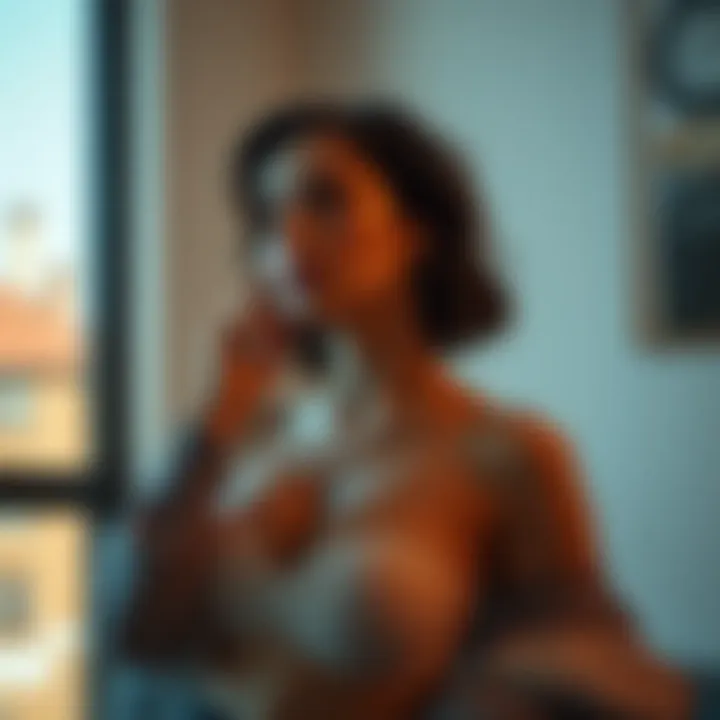 A thoughtful individual contemplating the use of enhancement tools.