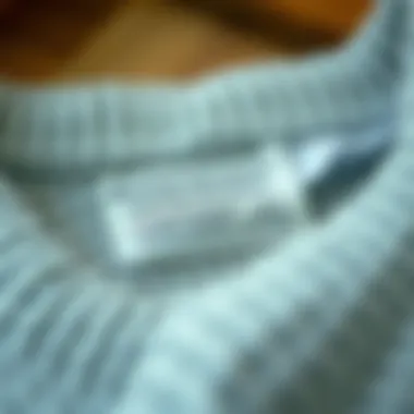 Care label and washing instructions for thermal knit garments