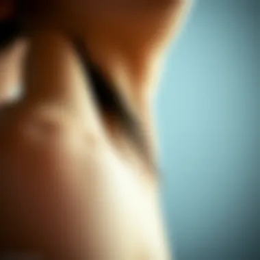 A close-up view of armpit hair before grooming
