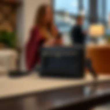 Stylish presentation of the Coach crossbody wallet purse in an appealing setting.