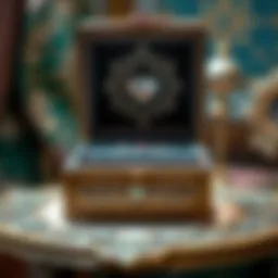 Elegant diamond art storage box showcasing intricate designs