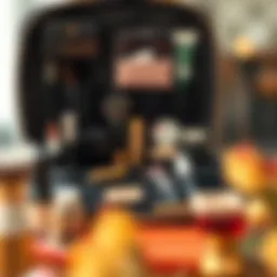 Chic travel makeup bag opened with organized compartments