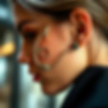 Intricate Patterns in Cartilage Ear Cuff Design Elegant design of cartilage ear cuff highlighting intricate patterns