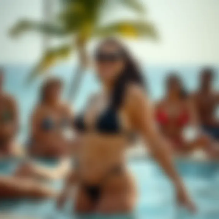 Diverse individuals enjoying the swimsuit