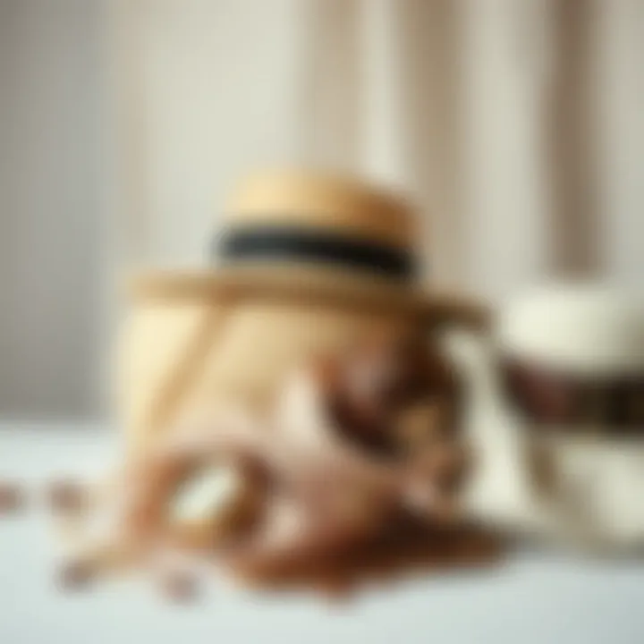 An arrangement of earthy-toned accessories arranged aesthetically.