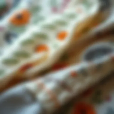 A close-up of textured fabrics showcasing intricate embroidery.