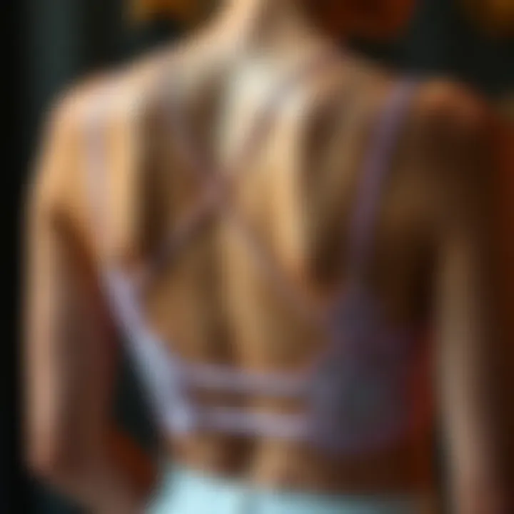 Elegant criss cross back bra showcasing intricate design details