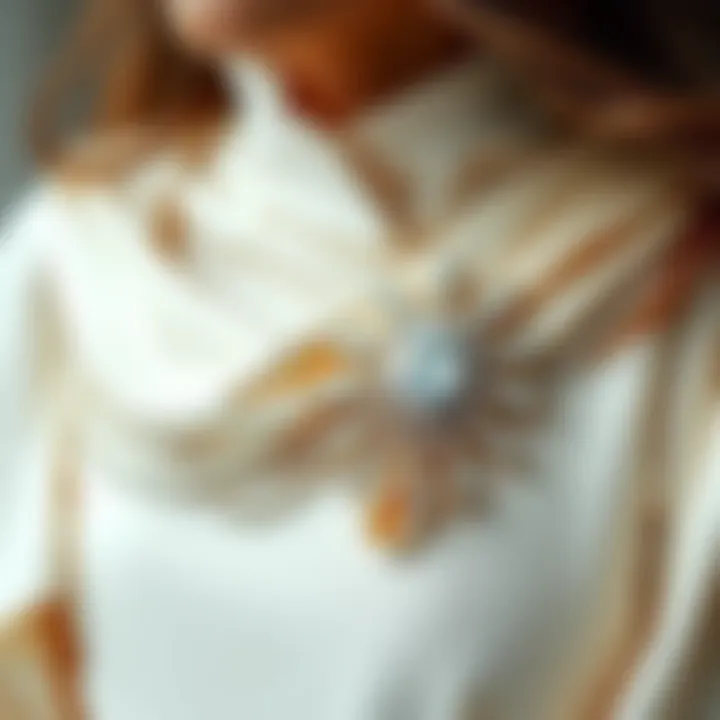 Close-up of a diamond bling wrap elegantly draped over a chic outfit