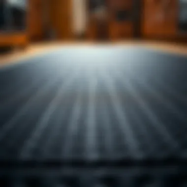 Close-up of the textured surface of the kitchen mat for comfort