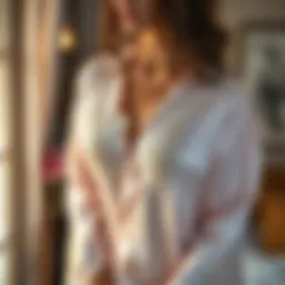 Luxurious silk nightgown with lace details