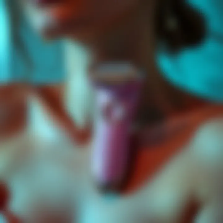 Epilator Effectiveness for Underarm Hair Removal Epilator in action on underarm skin