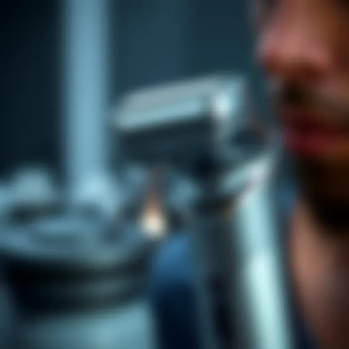 Close-up view of a modern epilator showcasing its design and features