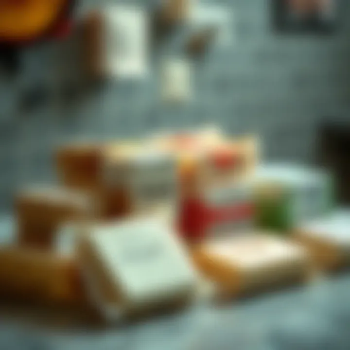 Variety of soap sheet types displayed