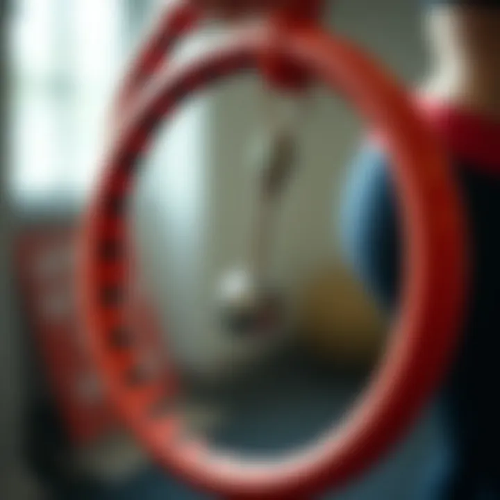 Adjustment Mechanism of Hula Hoops A close-up view of the mechanism used for adjusting the hula hoop