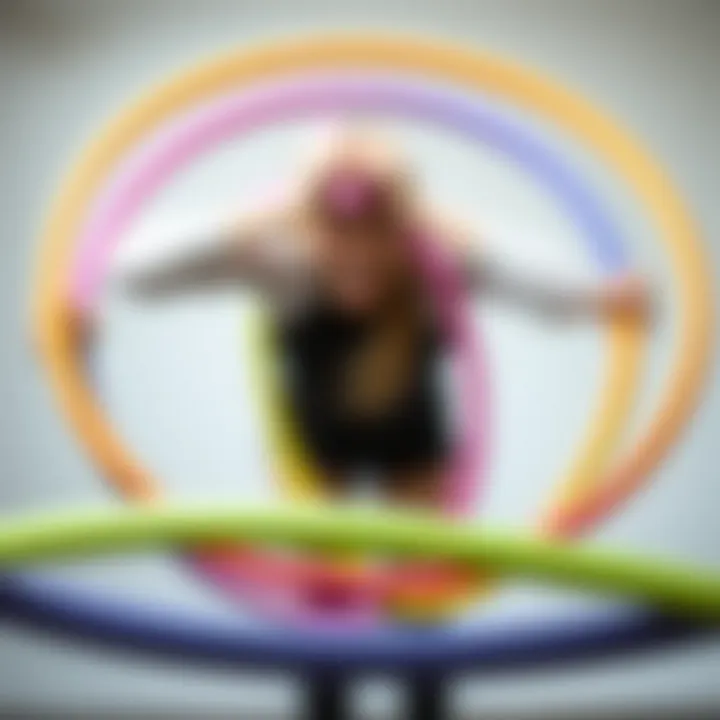 Diverse Colors of Adjustable Hula Hoops A variety of adjustable hula hoops showcased in different colors