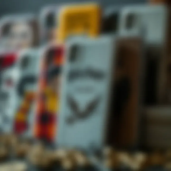 Collage of various clear Harry Potter phone cases highlighting diverse designs