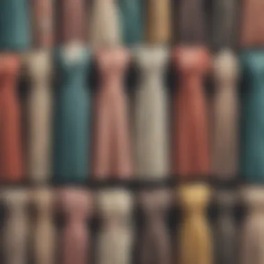 Collage of various vintage dresses in different styles and colors