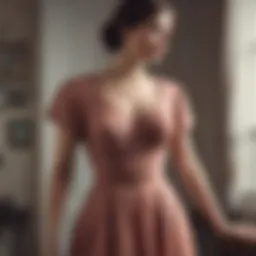 A beautifully styled vintage dress displayed on a mannequin