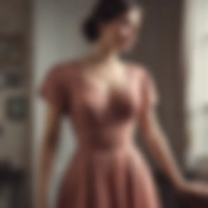 A beautifully styled vintage dress displayed on a mannequin