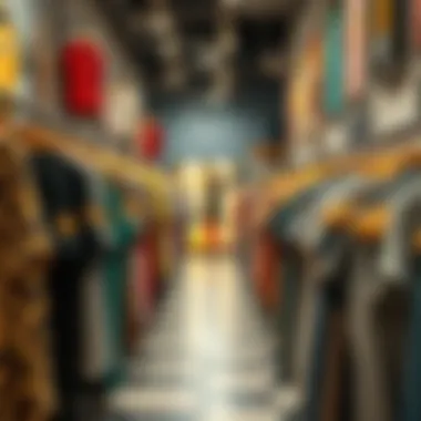 Vibrant collection of trendy apparel on display