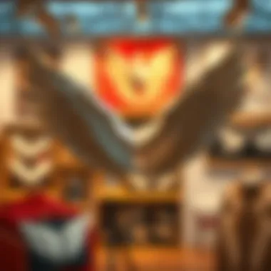 Diverse styles of angel wings art displayed in a gallery setting