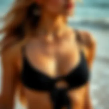 Chic accessories complementing the black bikini