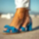 Elegant blue sandals perfect for summer outings