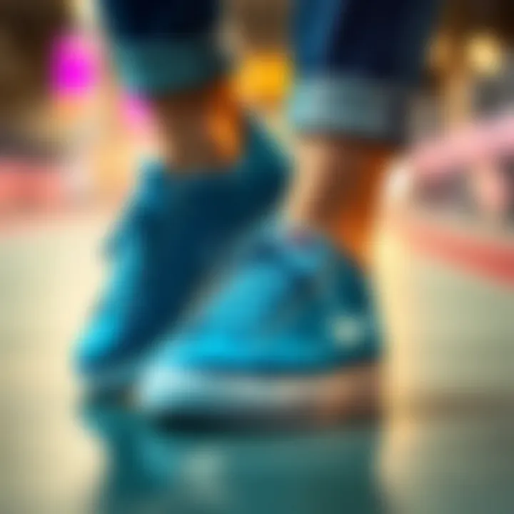 Fashionable blue sneakers suitable for daily wear