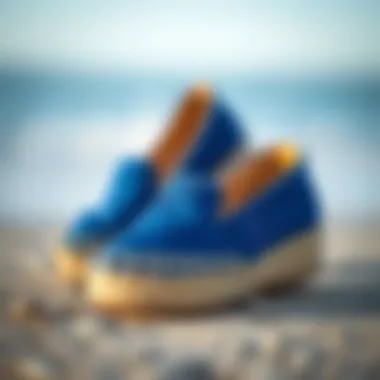 Trendy blue espadrilles ideal for beach vacations