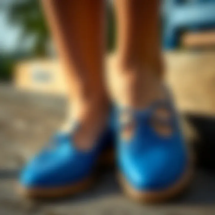 Versatile blue flats for summer parties