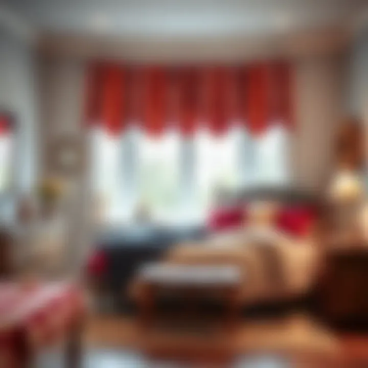 Stylish buffalo plaid window treatment complementing a cozy bedroom