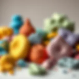 Colorful air dry clay pieces in various shapes and sizes showcasing creativity