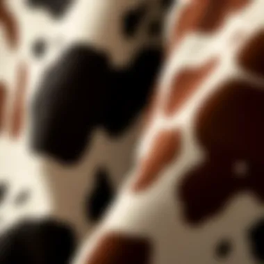 Textural Details: Fabric Choices Close-up view of cow print fabric texture