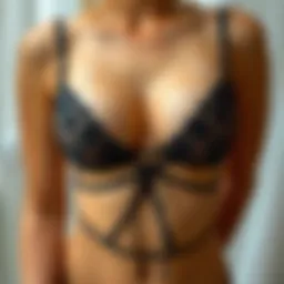 Elegant criss cross lingerie displayed artistically