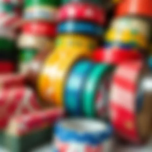 Artistic Arrangement of Decorative Sealing Tapes Colorful decorative sealing tape rolls arranged artistically