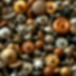 A collection of decorative tacks showcasing various styles and finishes.