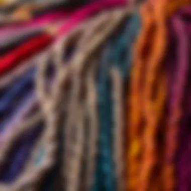 Vibrant display of various dread extension materials showcasing their texture and color variety.