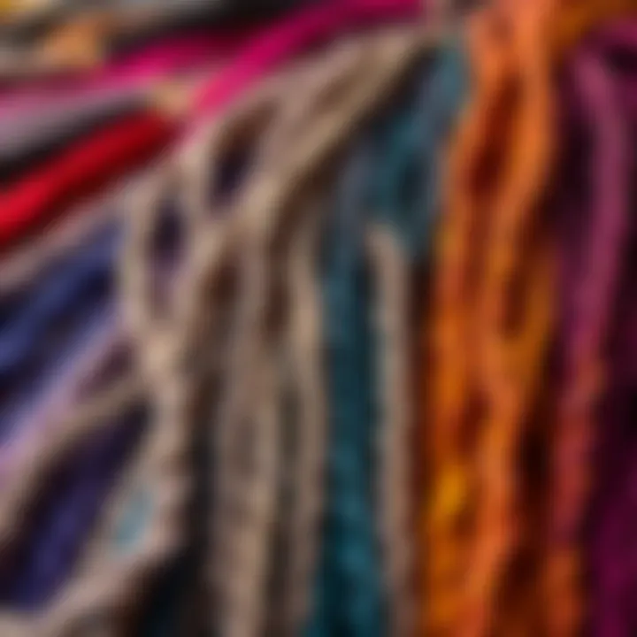 Vibrant display of various dread extension materials showcasing their texture and color variety.