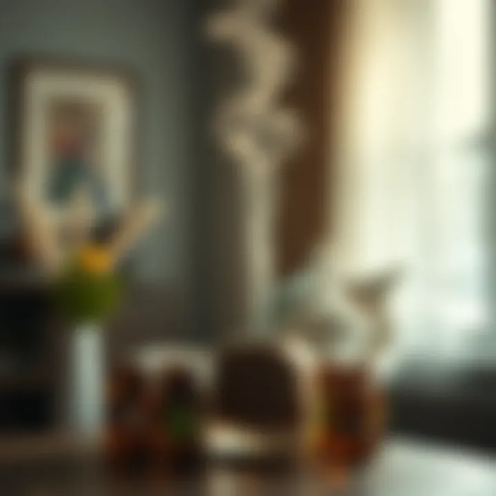 Diffusion of Essential Oils in a Room Close-up view of essential oils being diffused into the air