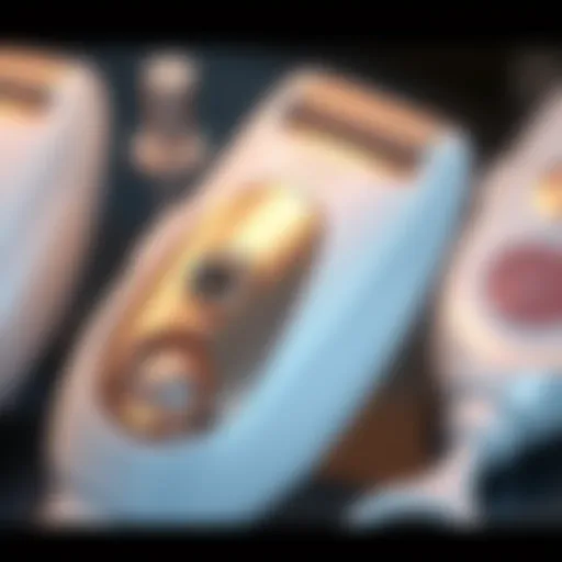 A close-up of an electric depilatory device showcasing its intricate design and features.