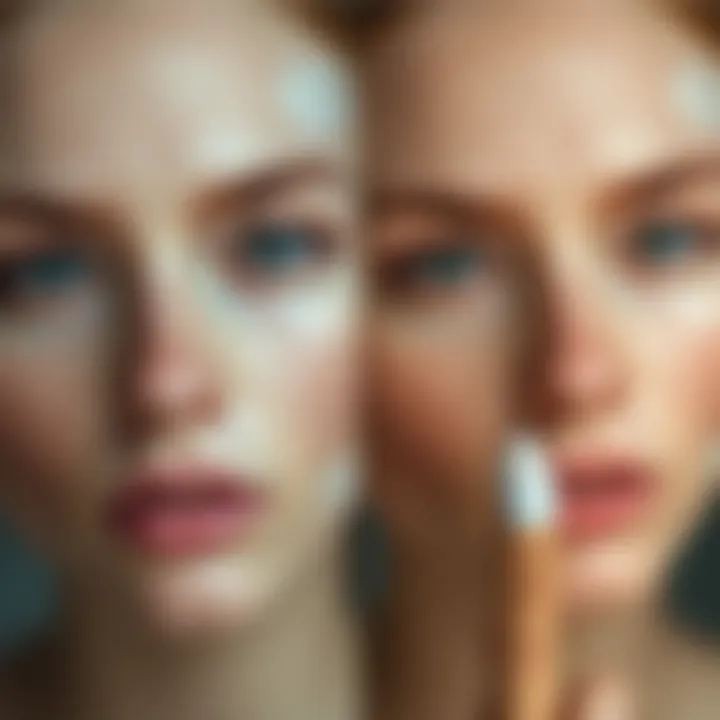 Before and after results of using Farmacy Balm for makeup removal