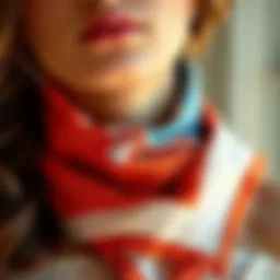 Stylish UV neck scarf draped elegantly around a model's neck