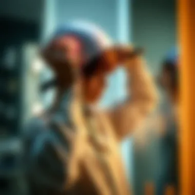 Effective Usage Techniques for Hair Dryer Caps User demonstrating proper technique with hair dryer cap