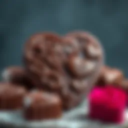 Elegant heart-shaped chocolate mold showcasing intricate designs