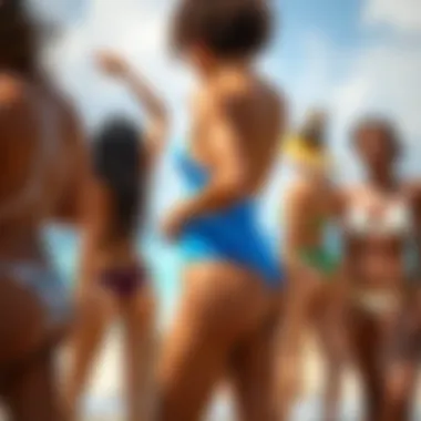 Various body types showcasing high back swimsuit tankinis