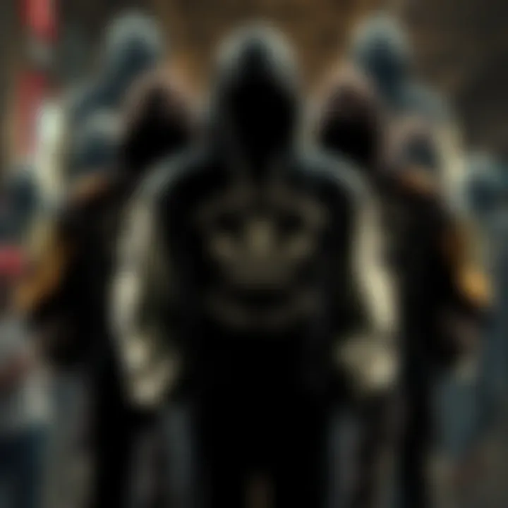 An intricate visual representation of the evolution of hoodie graphics through different fashion eras.